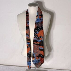 Vintage Serge Saint Yves Blue Orange Lion Tie